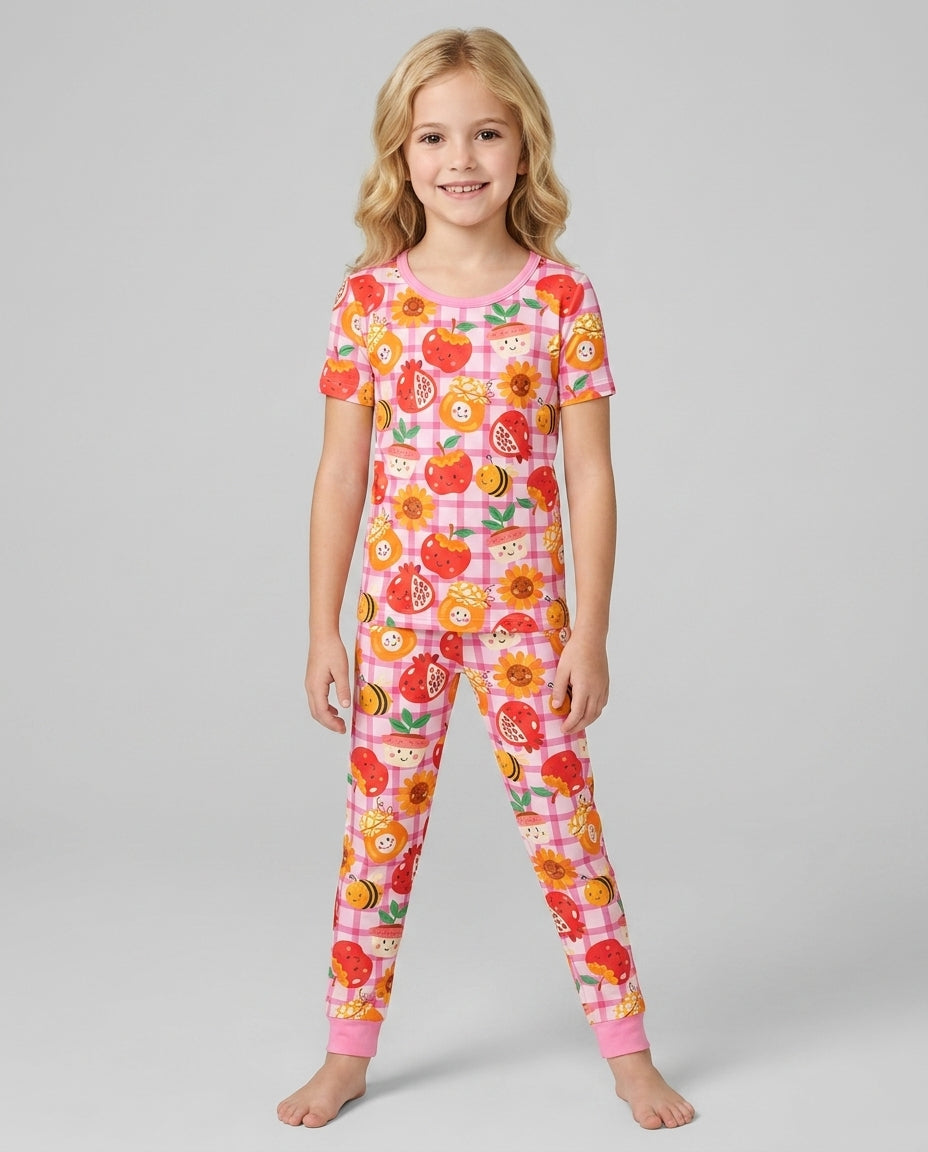Zweiteiliges, kurzärmliges Pyjama-Set mit Marienkäfern