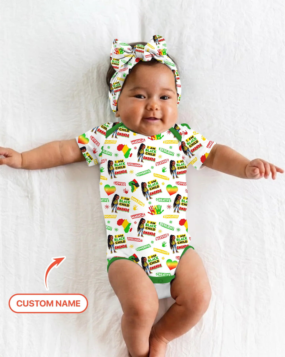 Custom Name I Am Black Child Magical Bamboo Bodysuit