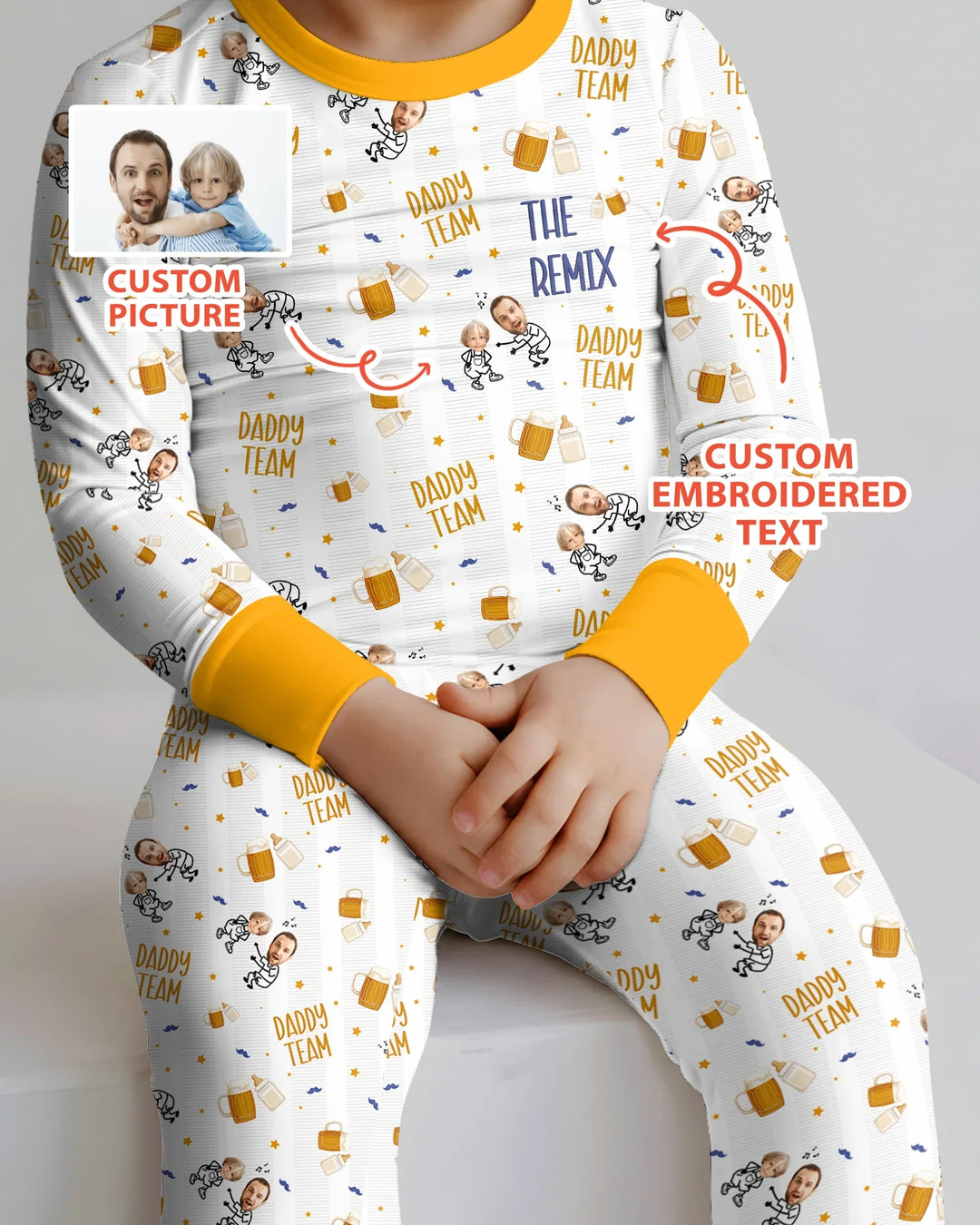 Zweiteiliges Langarm-Pyjama-Set mit Sommerfrüchten