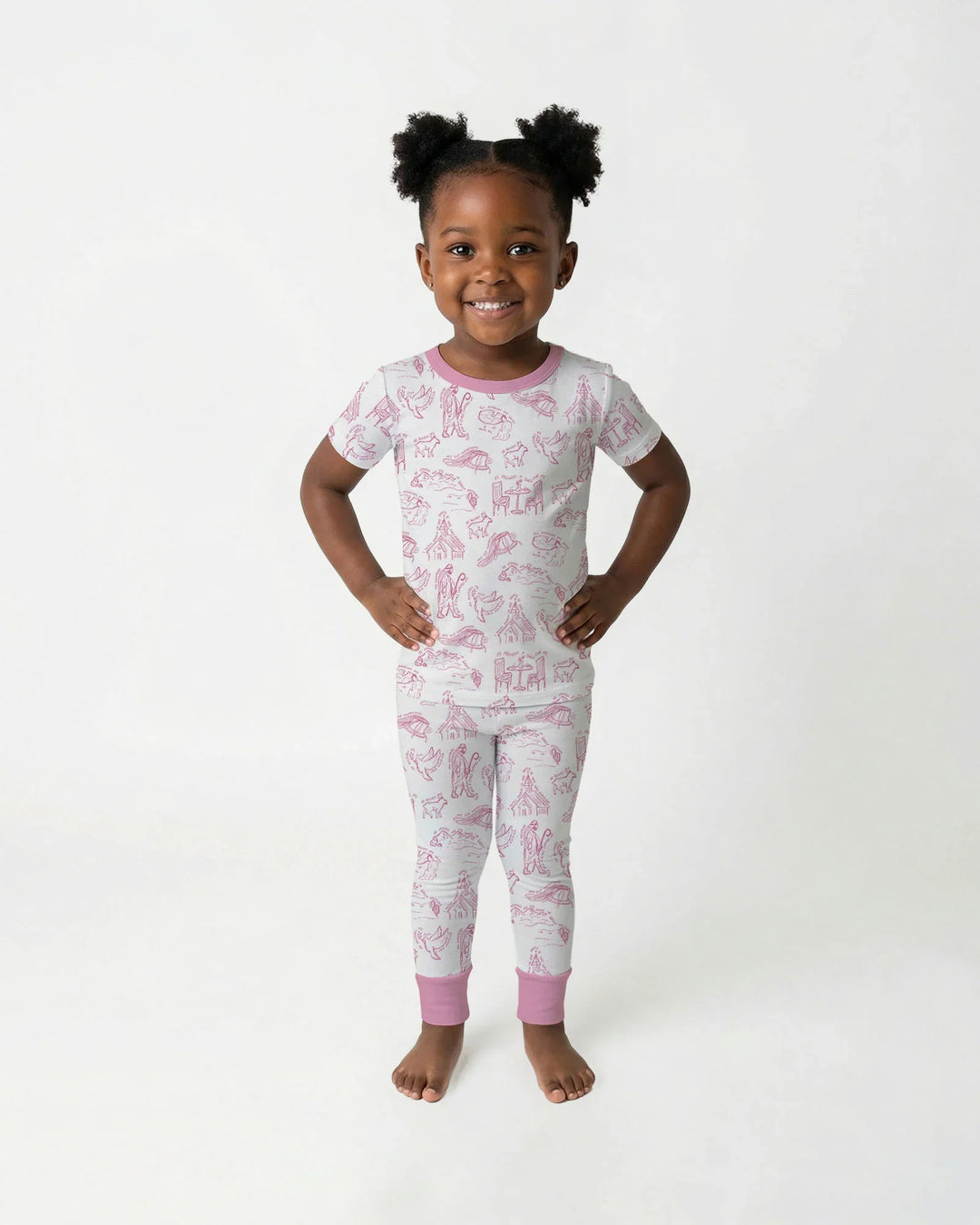 Psalm 23 Sketch Bamboo Two Piece Short Sleeve Pajama Set