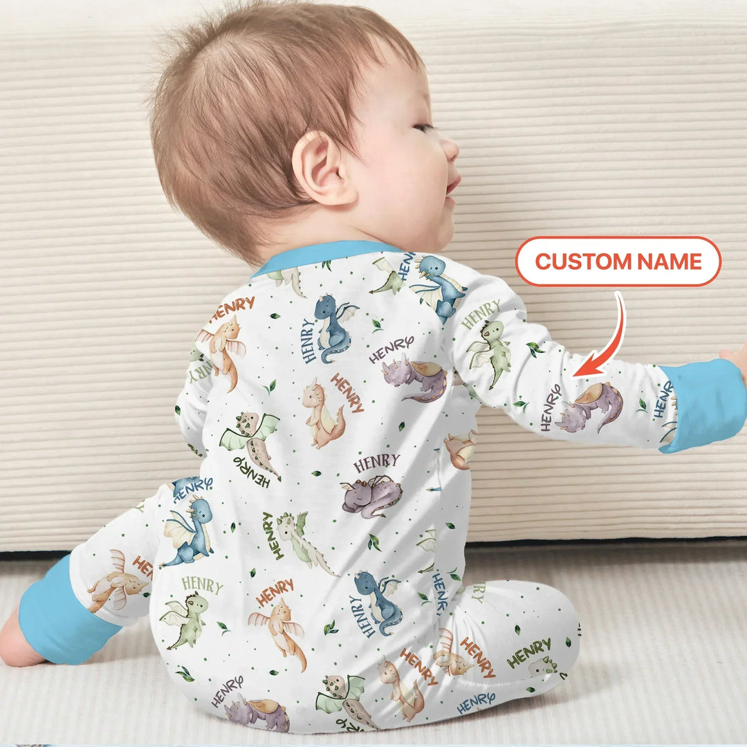 Sweet Baby Dragons Custom Name Bamboo Convertible Zippy