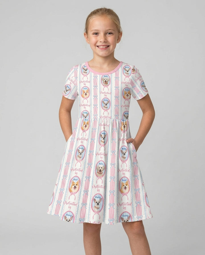 Custom Coquette Pet Photo Little Protector Bamboo Twirl Dress