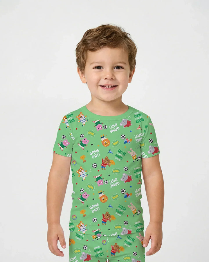 Zweiteiliges, kurzärmliges Pyjama-Set mit Marienkäfern