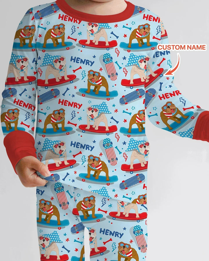 Zweiteiliges Langarm-Pyjama-Set mit Sommerfrüchten