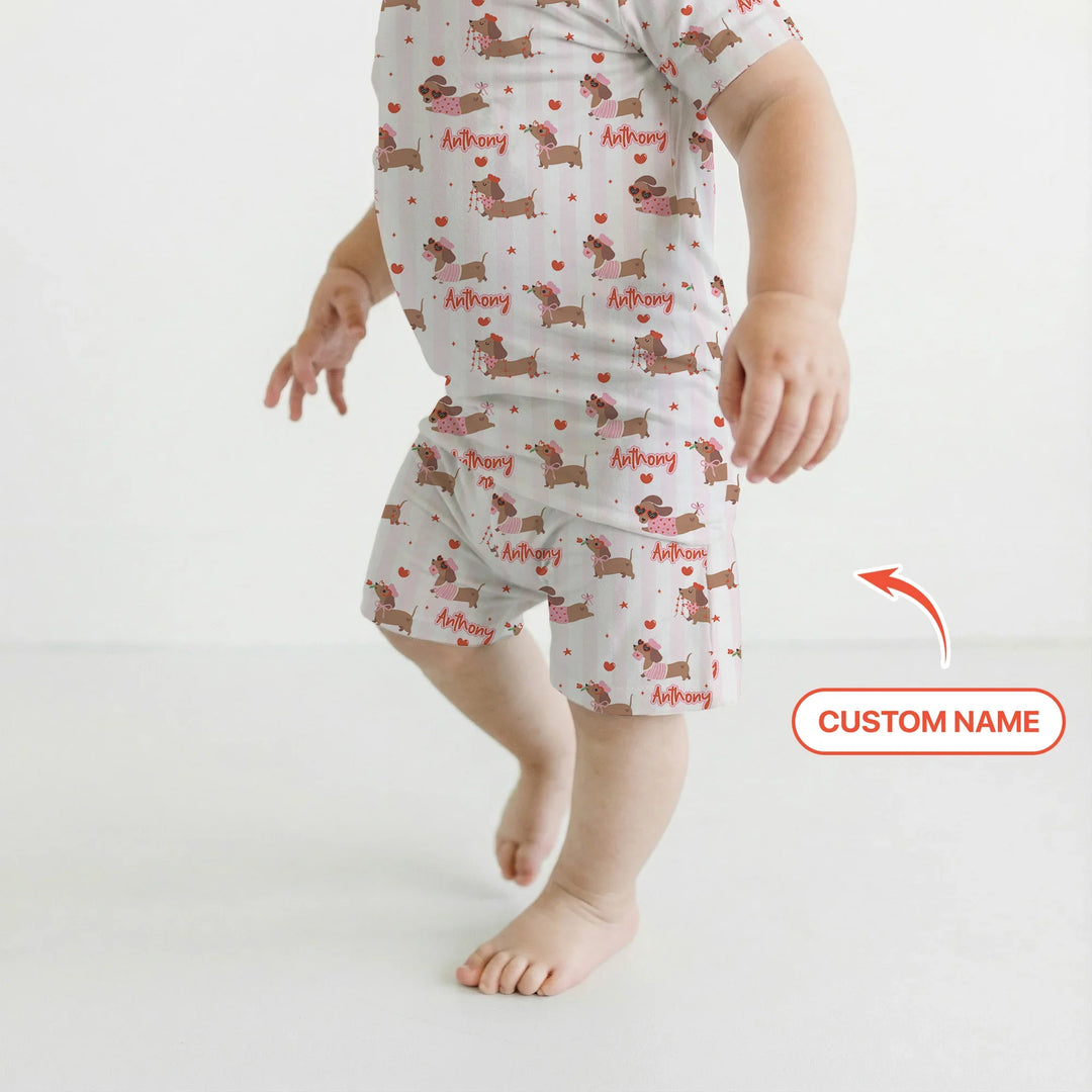 Zweiteiliges Pyjama-Set mit kurzen Ärmeln und Shorts im Sommer-Design