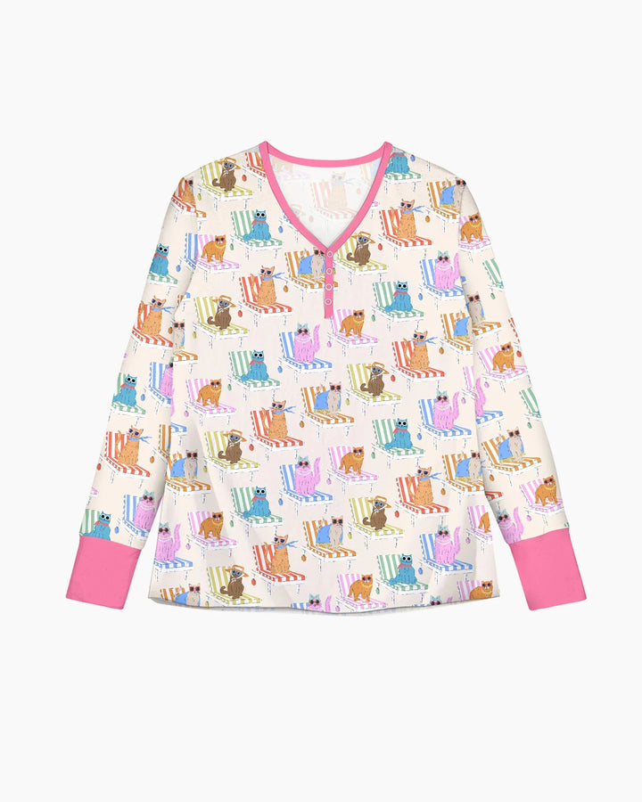 Miau Sonnenbad Mama & Ich passender Pyjama aus Bambus für Damen