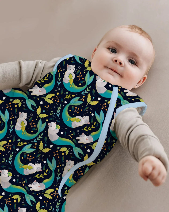 Midnight Mermaid Cats Bamboo Sleep Bag