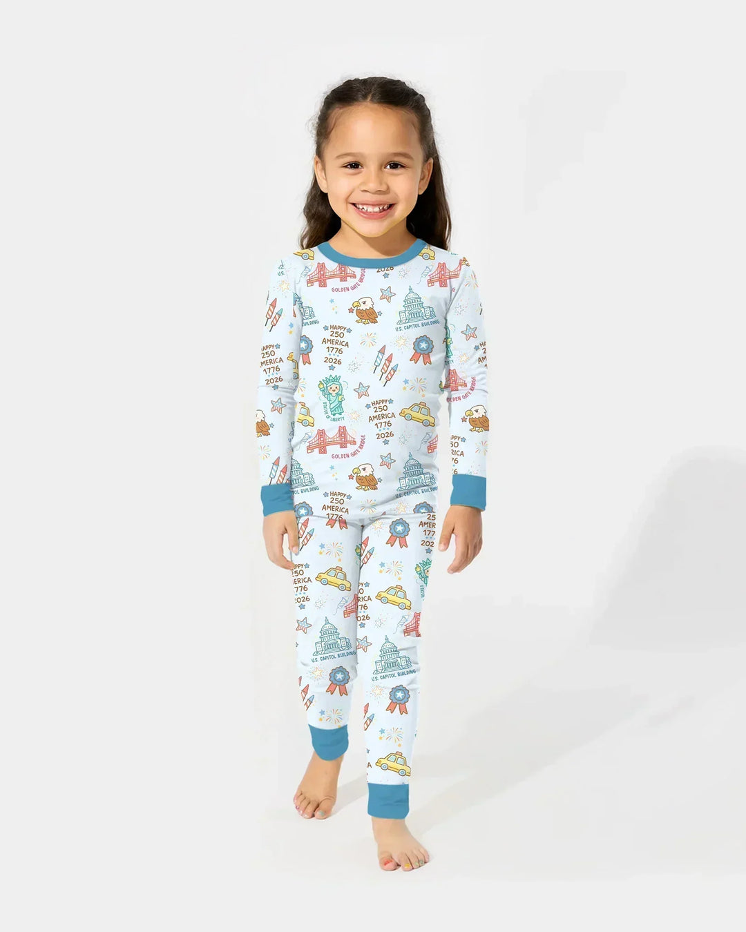 Zweiteiliges Langarm-Pyjama-Set mit Sommerfrüchten