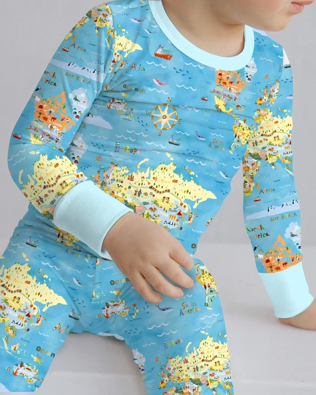 Zweiteiliges Langarm-Pyjama-Set mit Sommerfrüchten