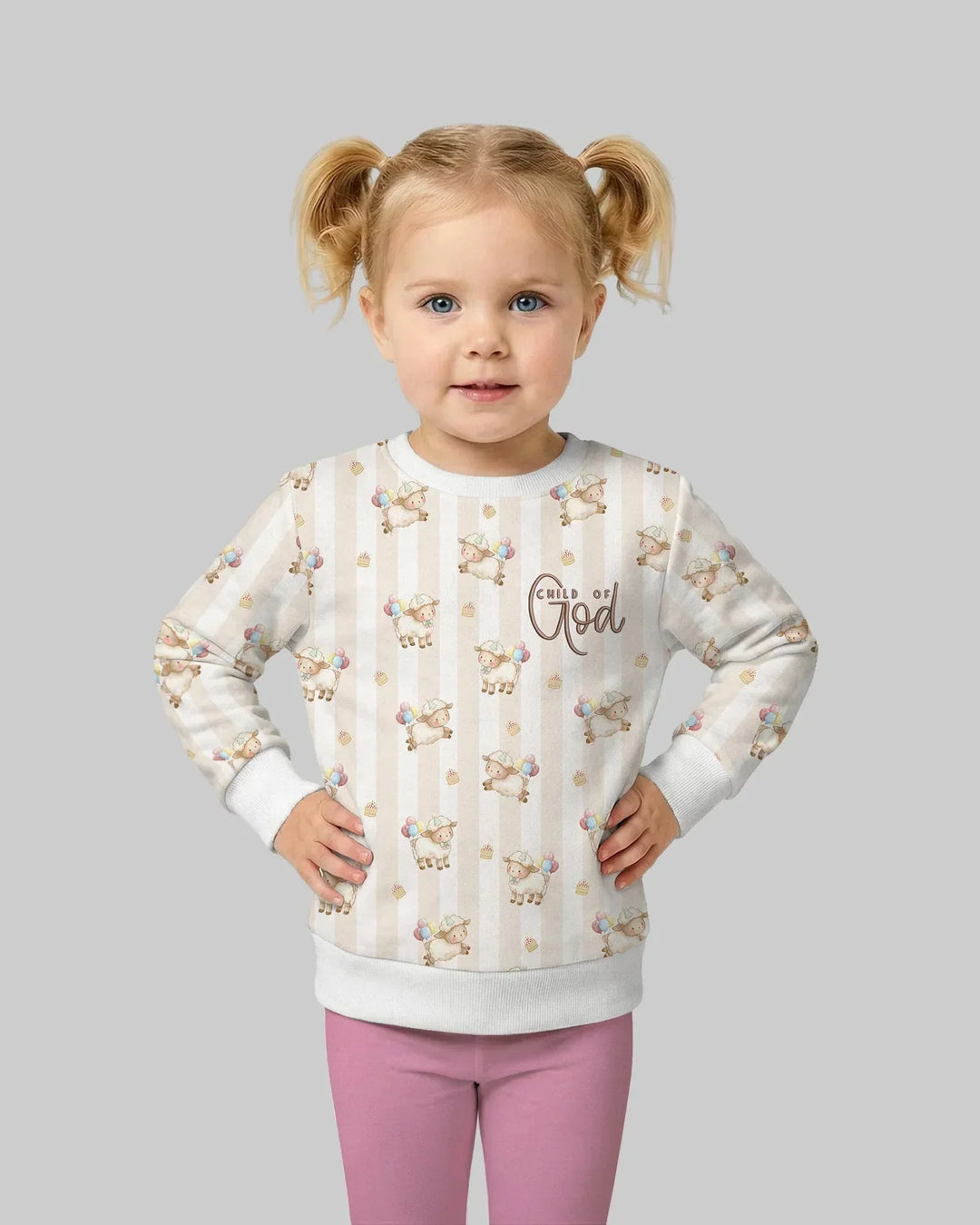 Besticktes Baby-Bambus-Rundhals-Sweatshirt „Kind Gottes“