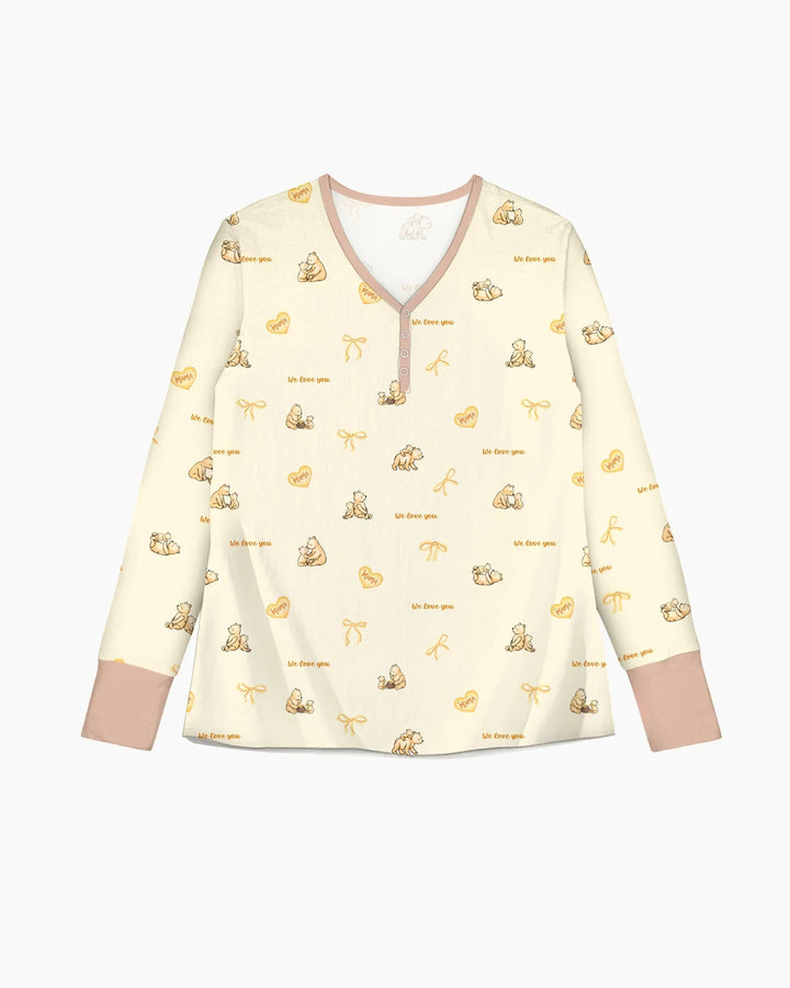 Sweat Yellow Mama Bear Women Pajama Set