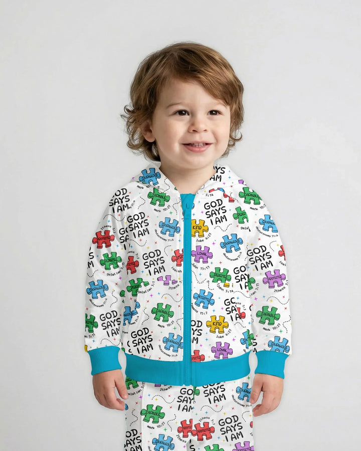 All Pieces Belong Bambus-Kapuzenjacke mit Reißverschluss