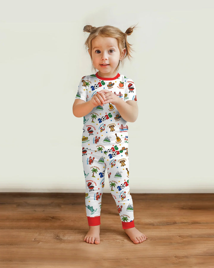 Zweiteiliges, kurzärmliges Pyjama-Set mit Marienkäfern