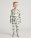Whimsical Watercolor School Village Bamboo Two Piece Long Sleeve Pajama Set