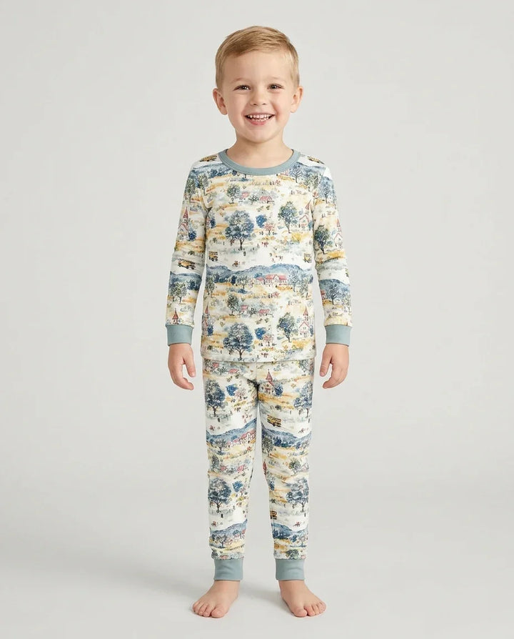 Zweiteiliges Langarm-Pyjama-Set mit Sommerfrüchten