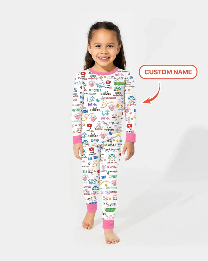 Zweiteiliges Langarm-Pyjama-Set mit Sommerfrüchten