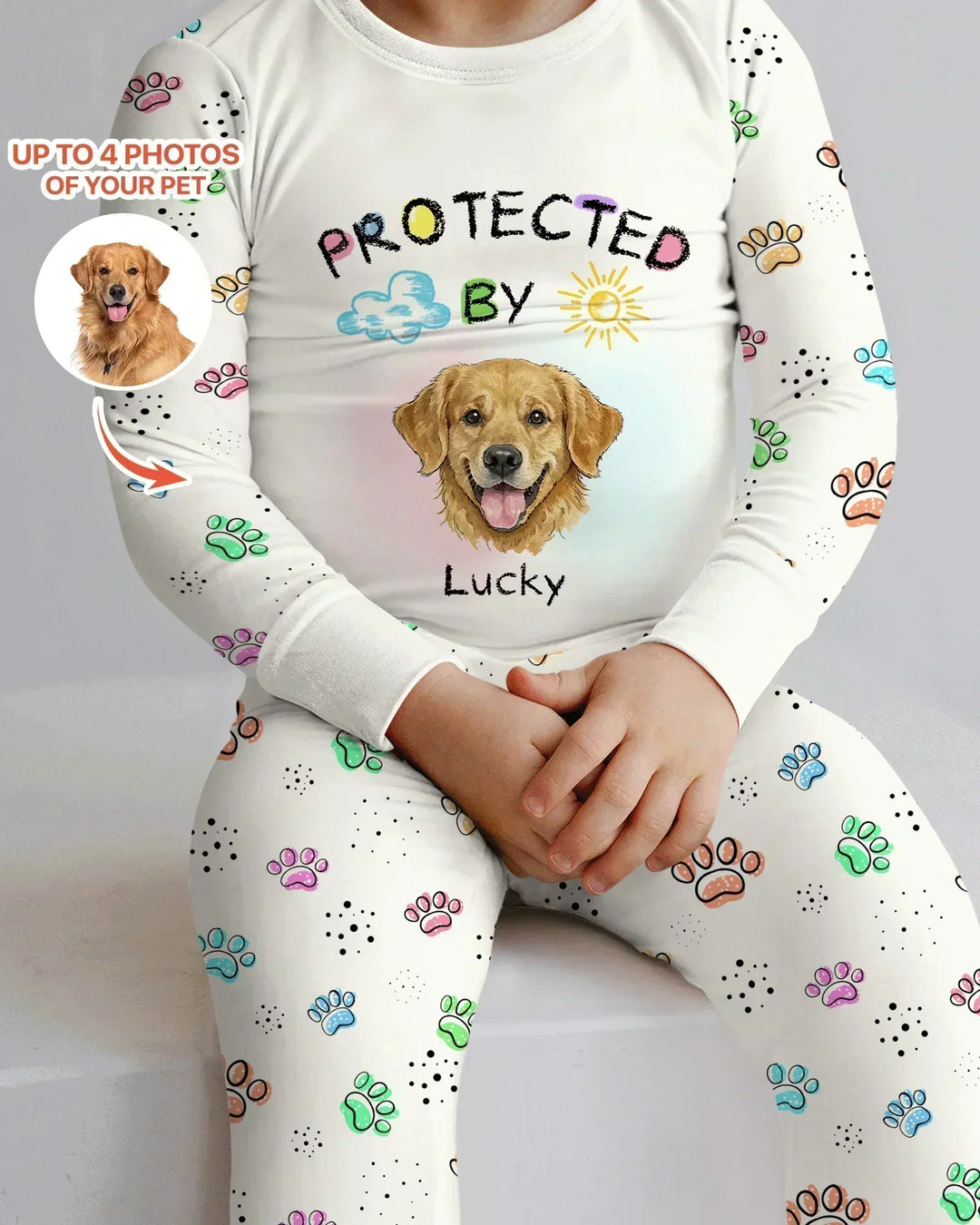 Zweiteiliges Langarm-Pyjama-Set mit Sommerfrüchten