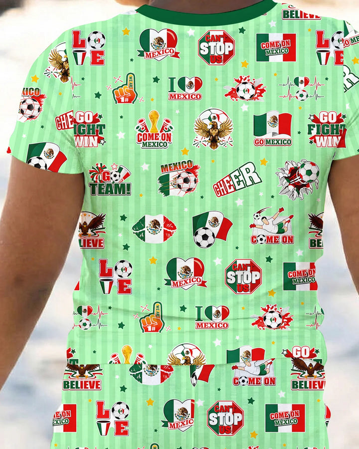Zweiteiliges, kurzärmliges Pyjama-Set mit Marienkäfern