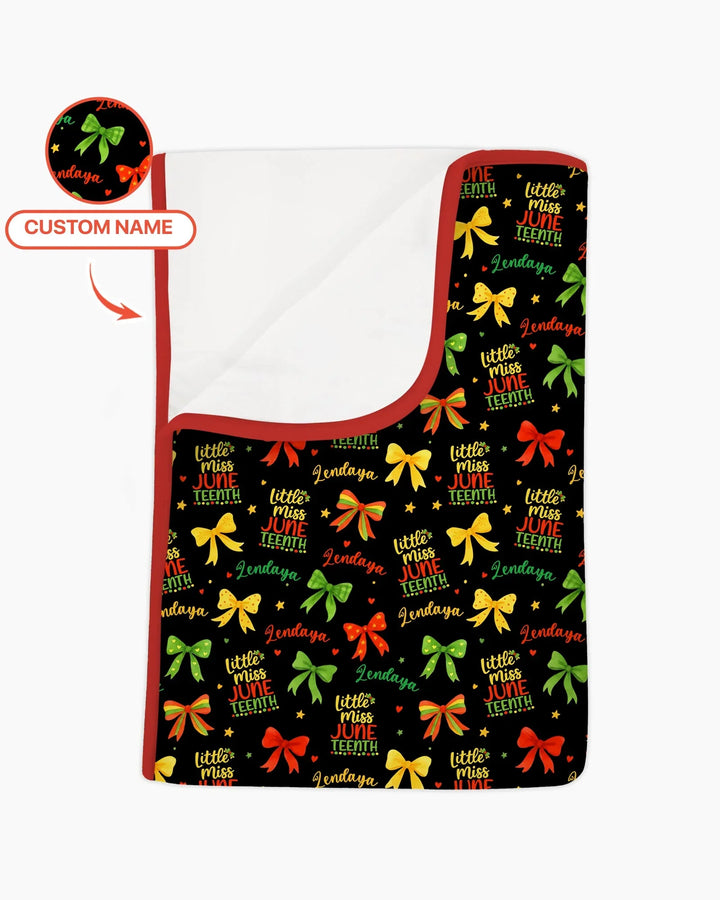 Little Miss Juneteenth Bamboo Blanket