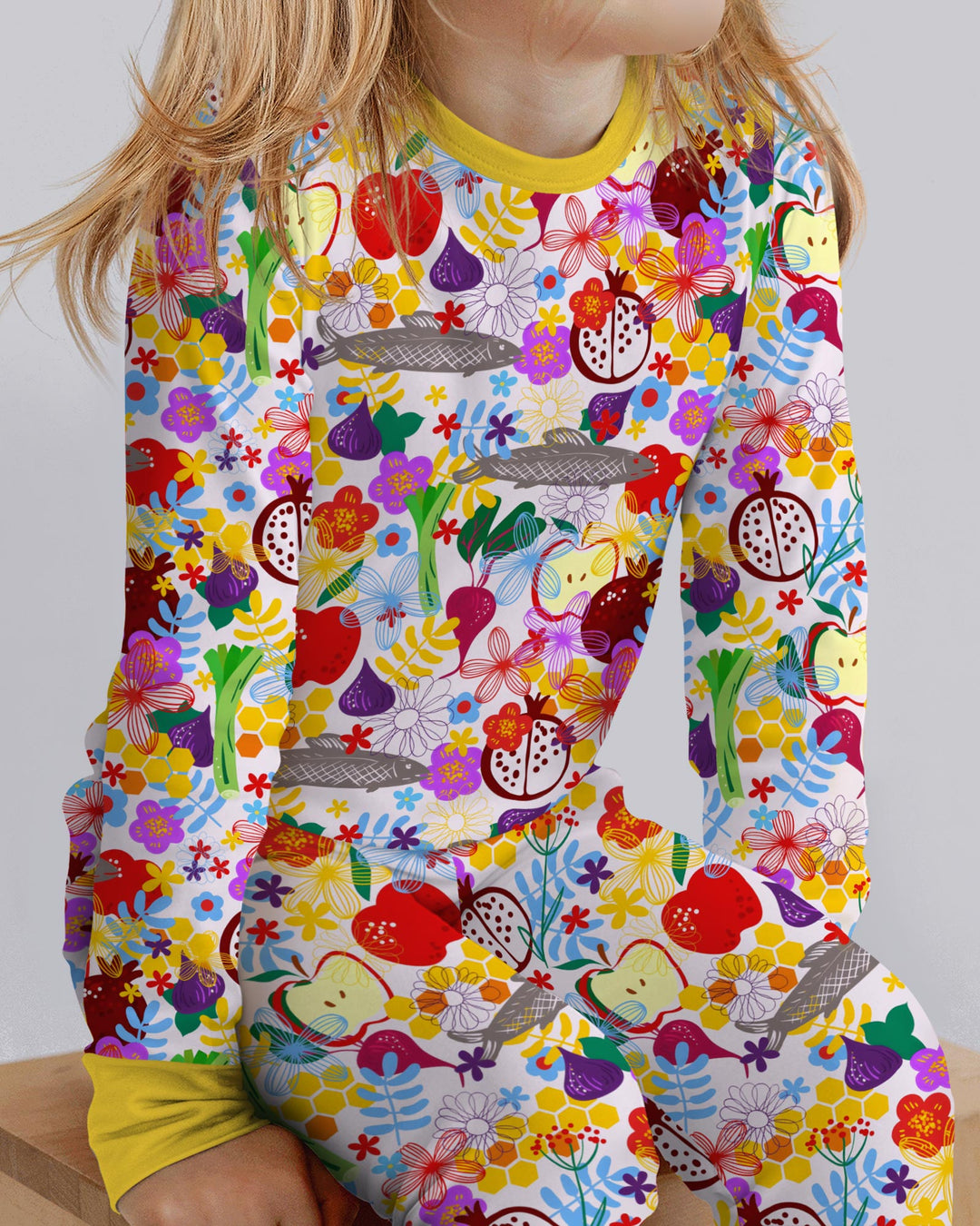 Happy Rosh Hashanah Bamboo Two Piece Long Sleeve Pajama Set