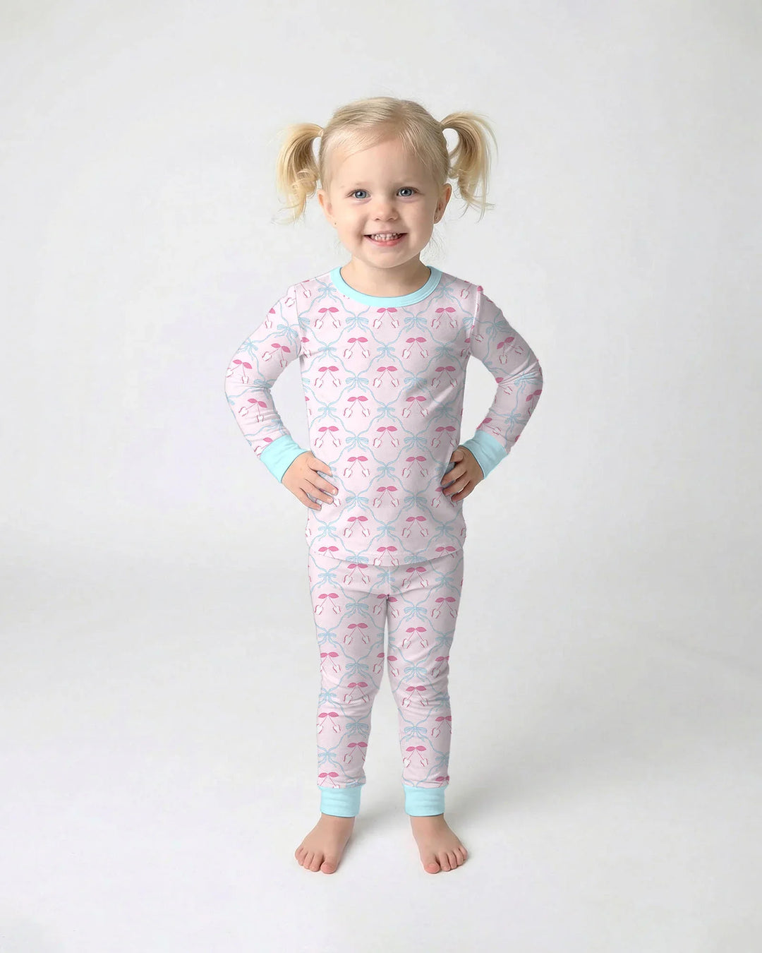 Zweiteiliges Langarm-Pyjama-Set mit Sommerfrüchten