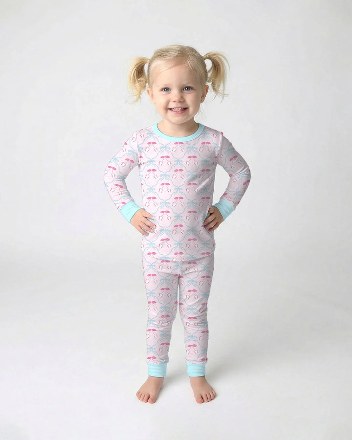 Zweiteiliges Langarm-Pyjama-Set mit Sommerfrüchten