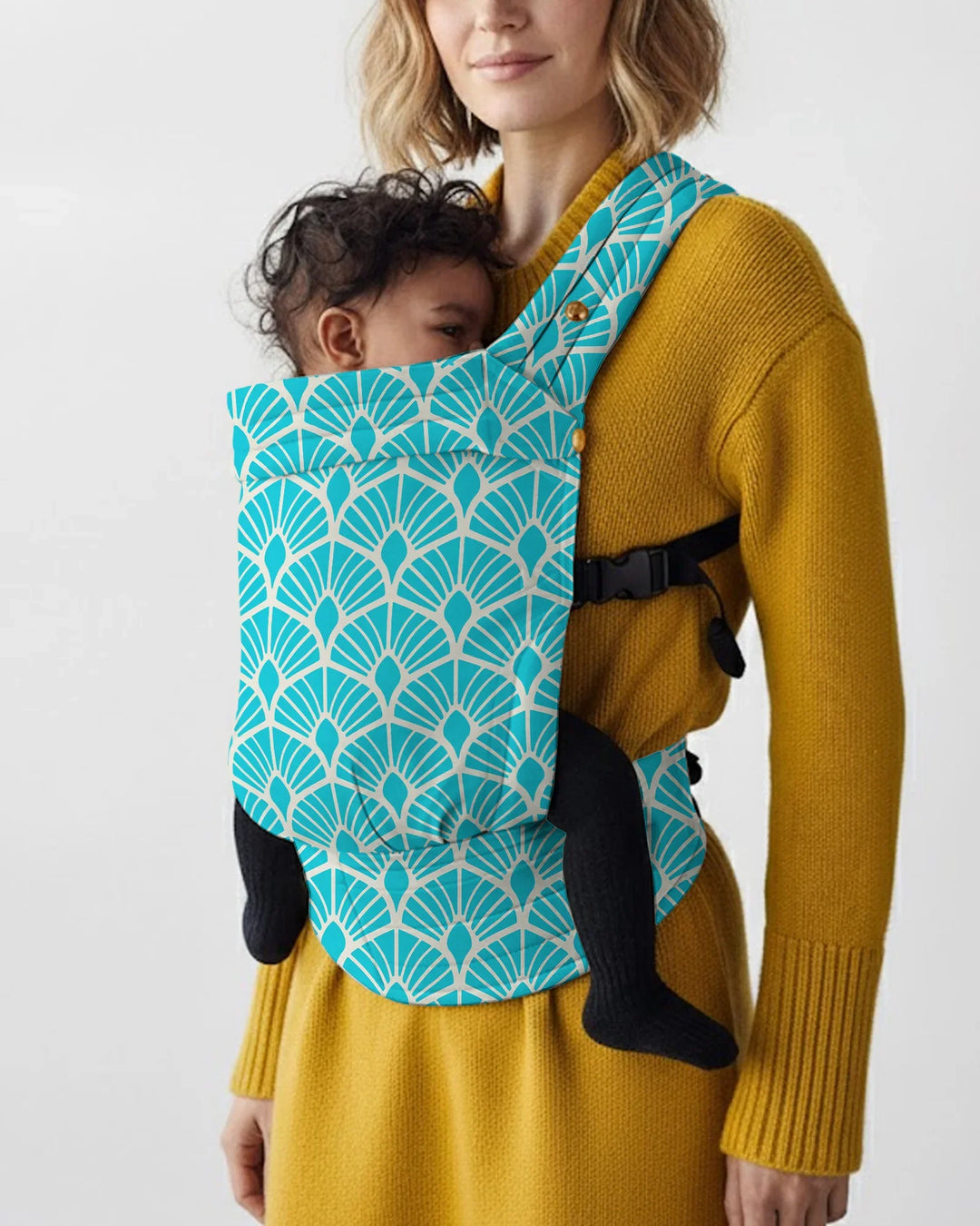 Teal Art Deco Fan Baby Carrier