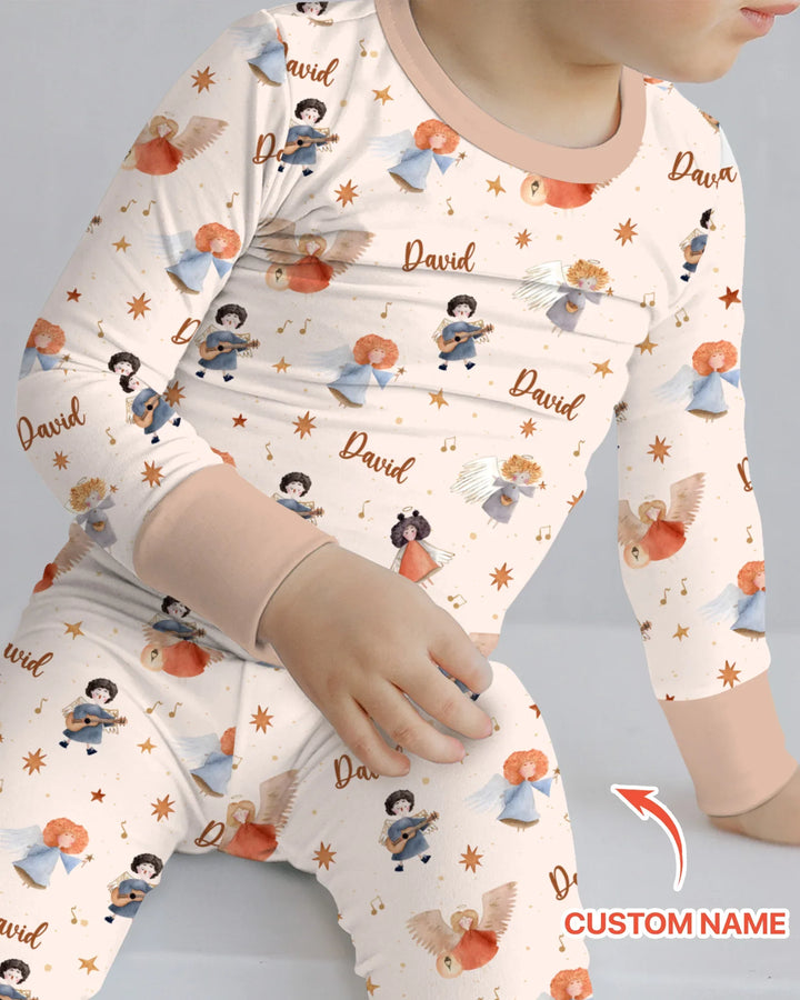 Zweiteiliges Langarm-Pyjama-Set mit Sommerfrüchten