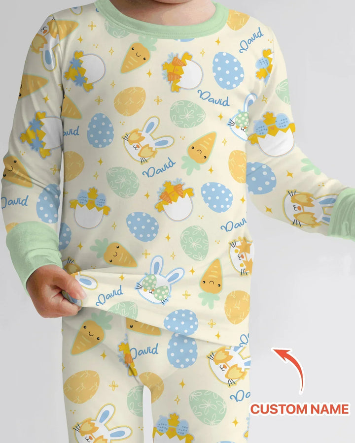 Zweiteiliges Langarm-Pyjama-Set mit Sommerfrüchten