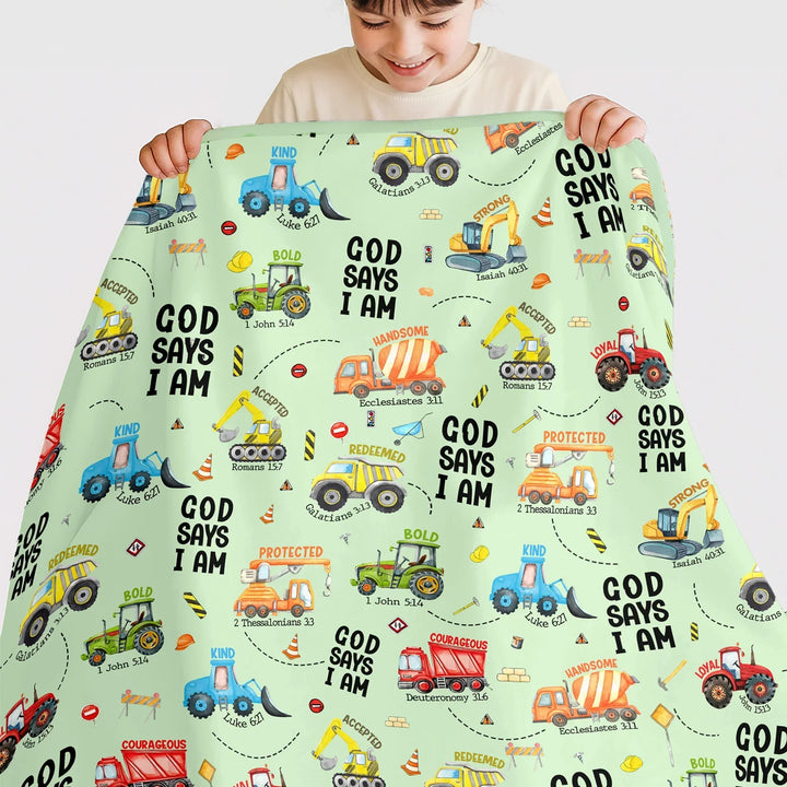 God Says I Am Boy Bamboo Blanket