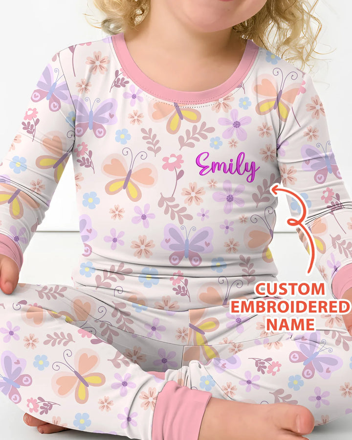 Zweiteiliges Langarm-Pyjama-Set mit Sommerfrüchten