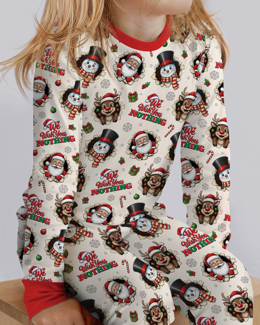 Funny Butt Christmas Squad Bamboo Two Piece Long Sleeve Pajama Set