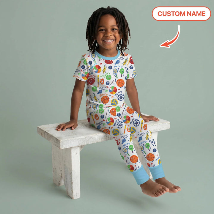 Zweiteiliges, kurzärmliges Pyjama-Set mit Marienkäfern