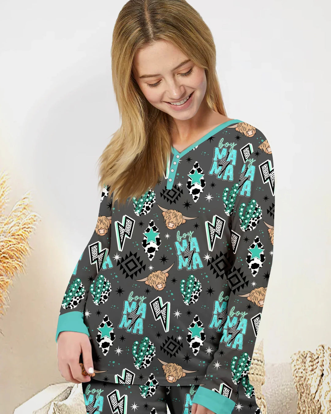 Western Mama & Me passendes Pyjama-Set für Damen aus Bambus