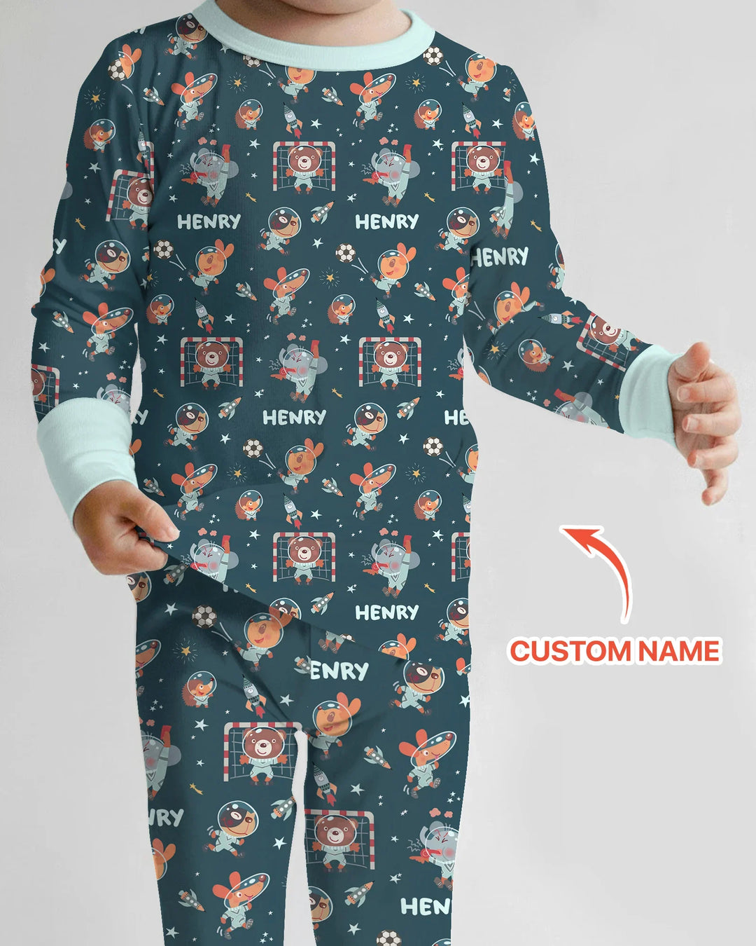Zweiteiliges Langarm-Pyjama-Set mit Sommerfrüchten