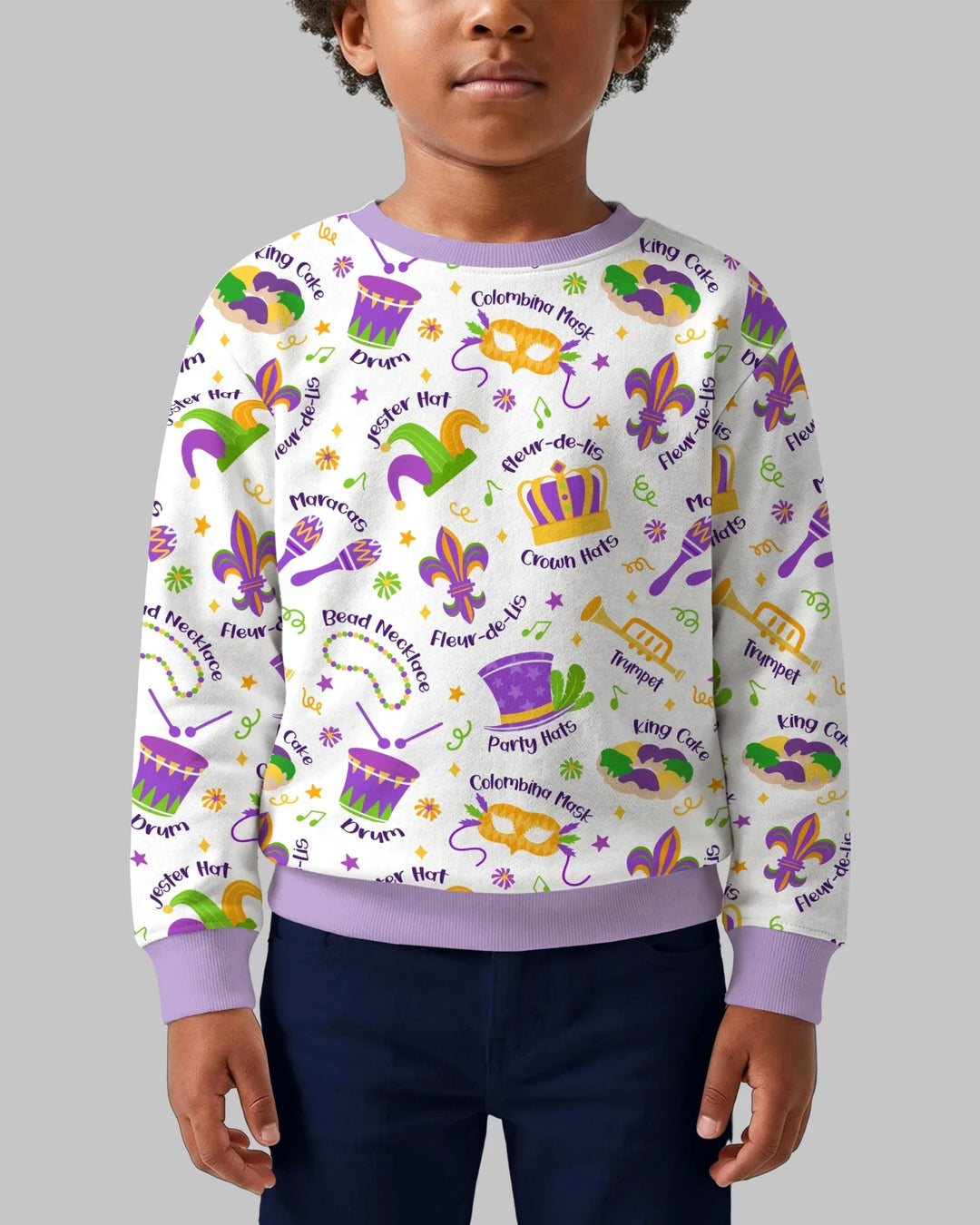 Mardi Gras Family Partnerlook Bambus-Rundhals-Sweatshirt