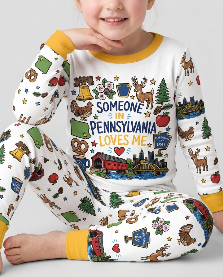 Someone in Pennsylvania Loves Me Bamboo Two Piece Long Sleeve Pajama Set