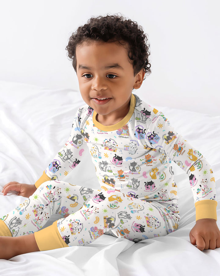 Zweiteiliges Langarm-Pyjama-Set mit Sommerfrüchten