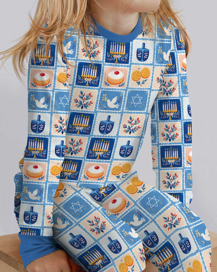 Jewish Holiday Bamboo Two Piece Long Sleeve Pajama Set