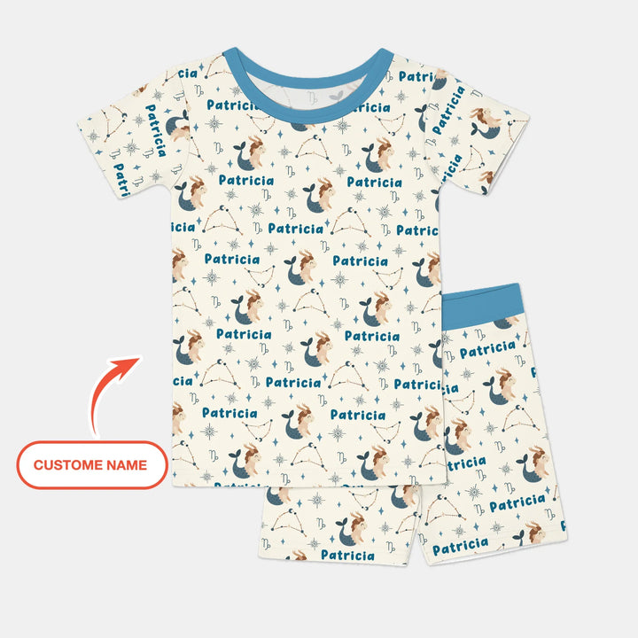 Zweiteiliges Pyjama-Set mit kurzen Ärmeln und Shorts im Sommer-Design