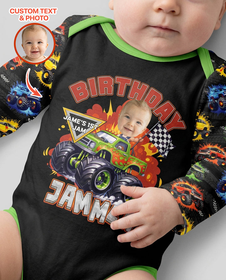 Birthday Truck Rally Bamboo Bodysuit