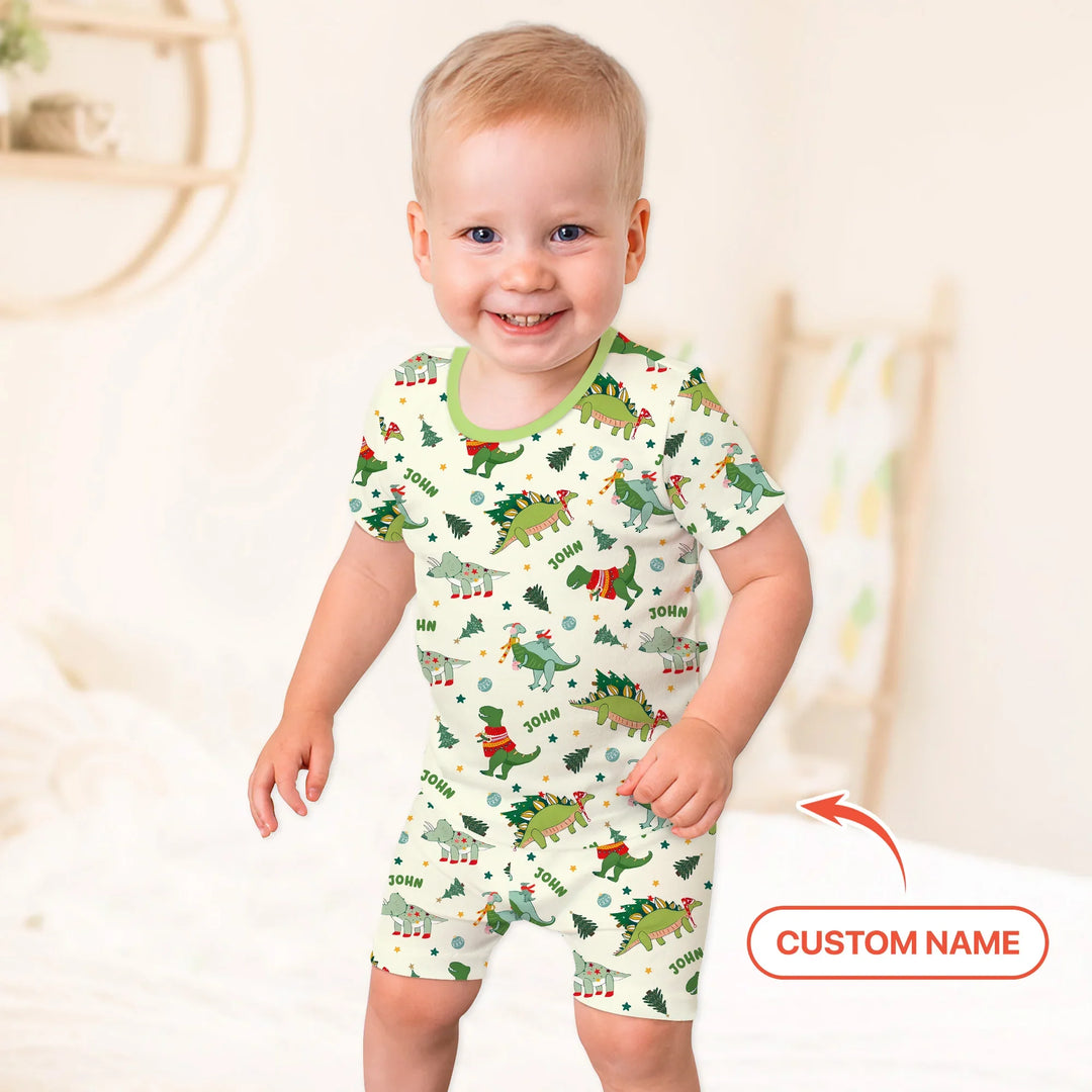 Zweiteiliges Pyjama-Set mit kurzen Ärmeln und Shorts im Sommer-Design