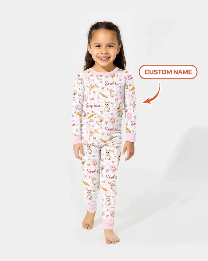 Zweiteiliges Langarm-Pyjama-Set mit Sommerfrüchten