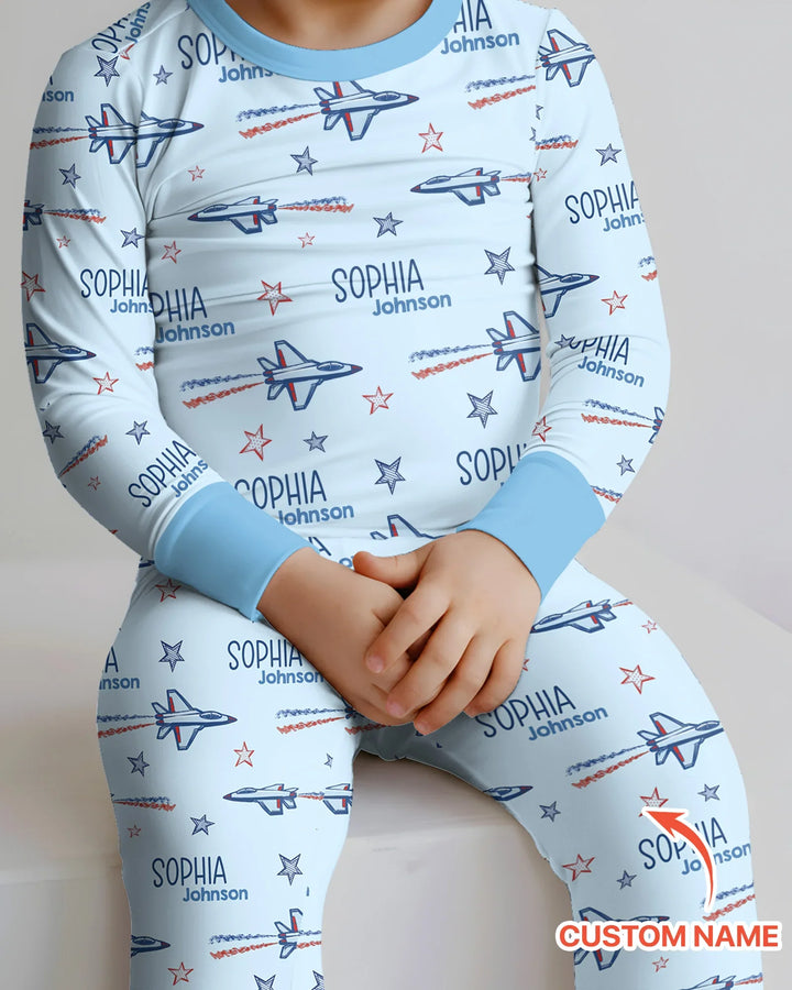 Zweiteiliges Langarm-Pyjama-Set mit Sommerfrüchten