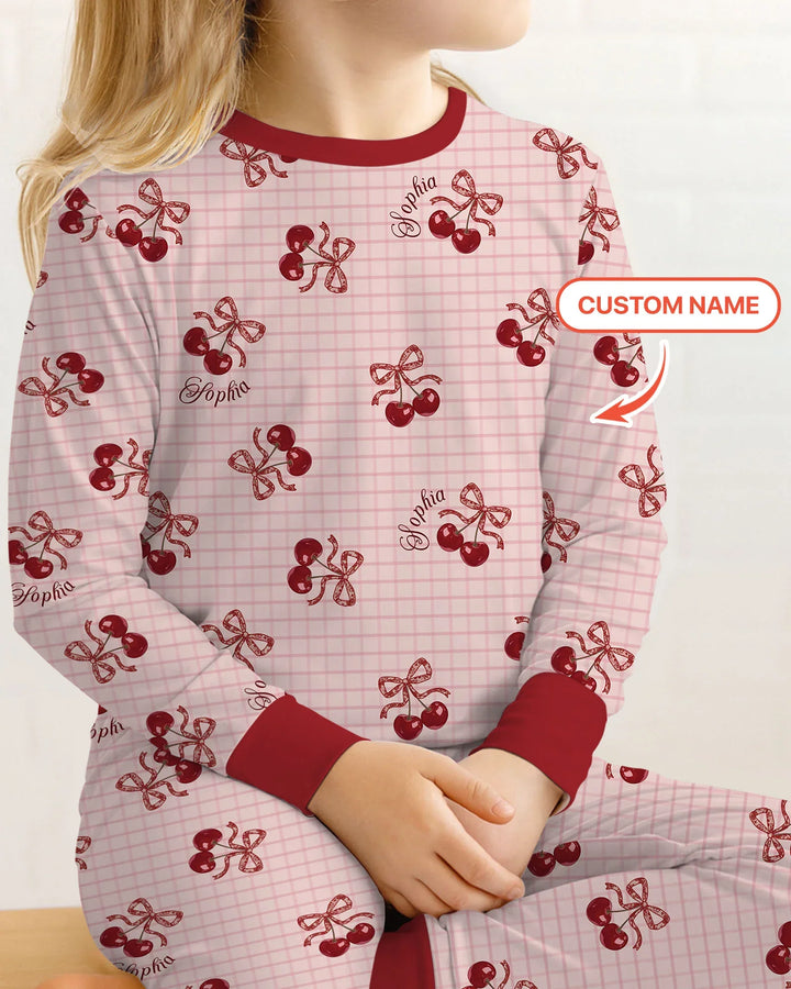 Zweiteiliges Langarm-Pyjama-Set mit Sommerfrüchten
