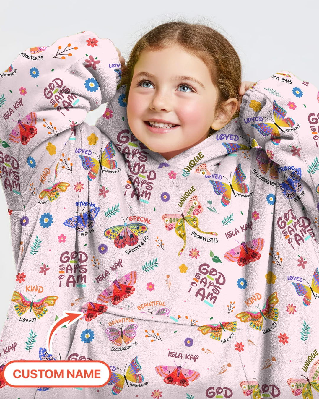 Gott sagt, ich bin Schmetterling Bambus Deckenpullover