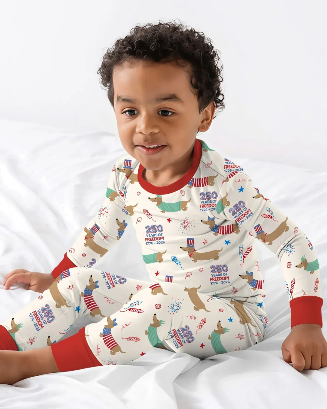 Zweiteiliges Langarm-Pyjama-Set mit Sommerfrüchten