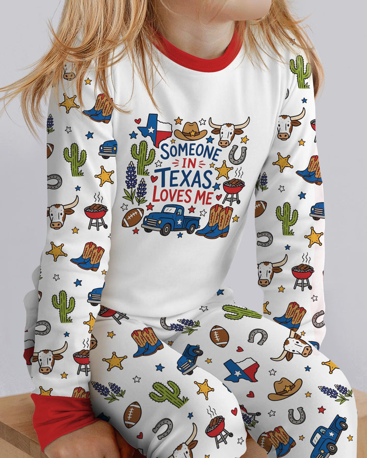 Someone in Texas Loves Me Bamboo Two Piece Long Sleeve Pajama Set