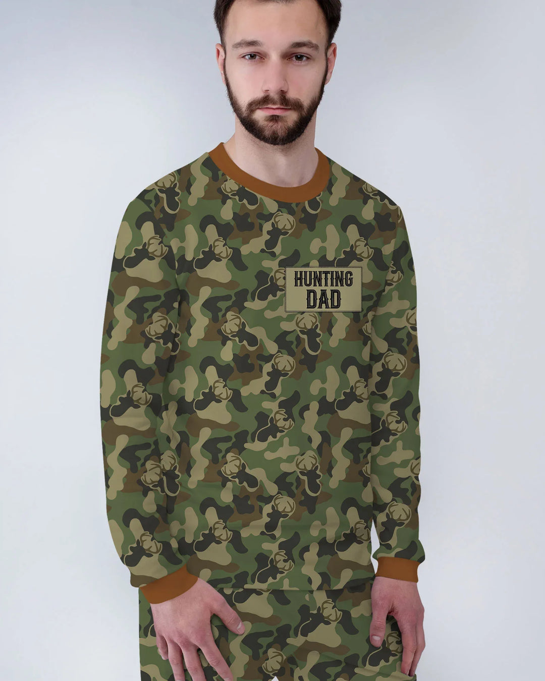 Embroidered Matching With Hunting Dad Bamboo Men's Pajama Set