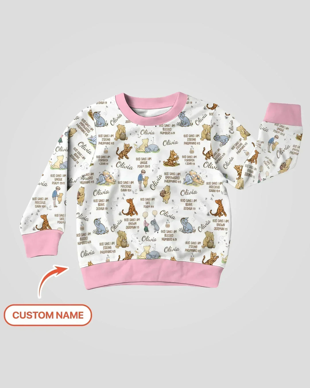 Custom Name God Says I Am Classic Bear Bamboo Crewneck Sweatshirt